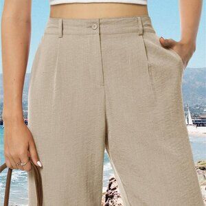 Airmenty Wide Leg Pants High Waisted